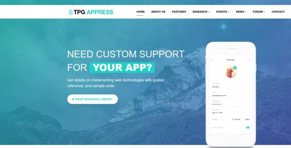 TPG Appress WordPress App theme